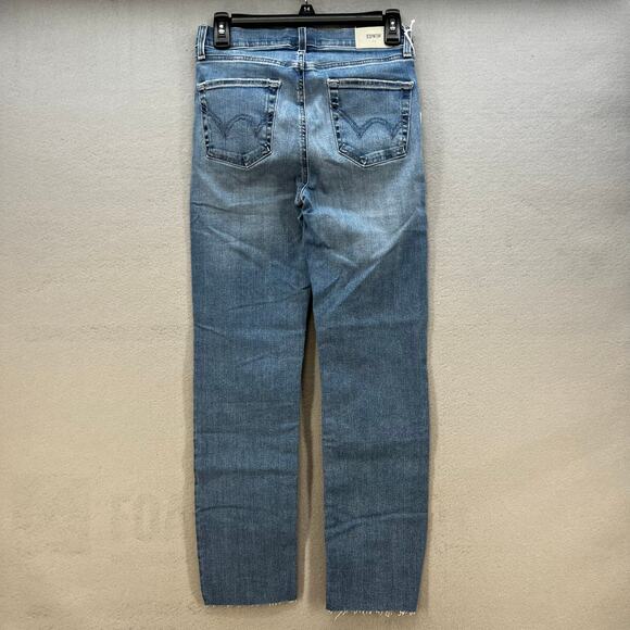 Edwin Jeans Women's 25 (2) Blue Bree Skinny Leg Raw Hem Preppy Normcore NWT - Picture 2 of 16